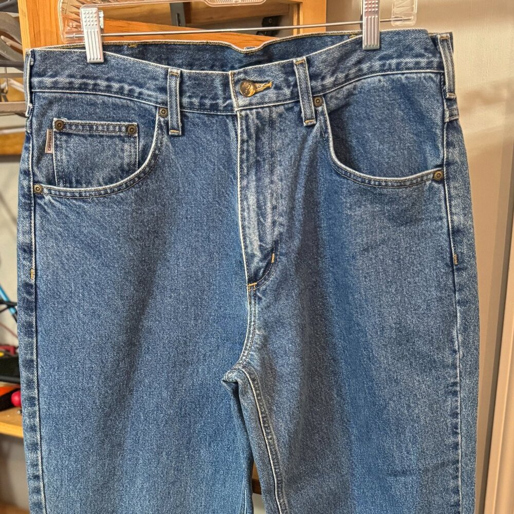 Vintage Carhartt B17 Relaxed Fit Jeans Size 35x32 Blue Denim Workwear